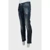 Чоловічі джинси slim fit з потертим ефектом