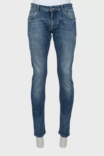 Чоловічі джинси slim fit з потертостями