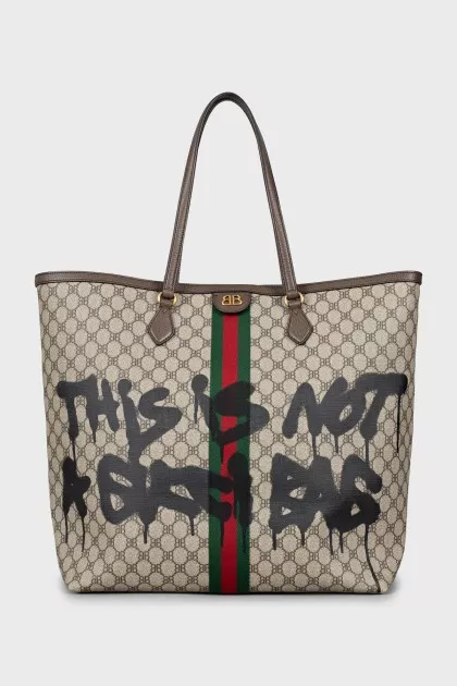 Сумка The Hacker Project Graffiti Tote by Balenciaga x Gucci