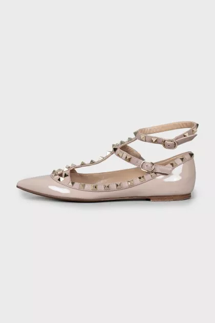 Кожаные балетки Rockstud