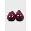 Purple patent leather ballerinas