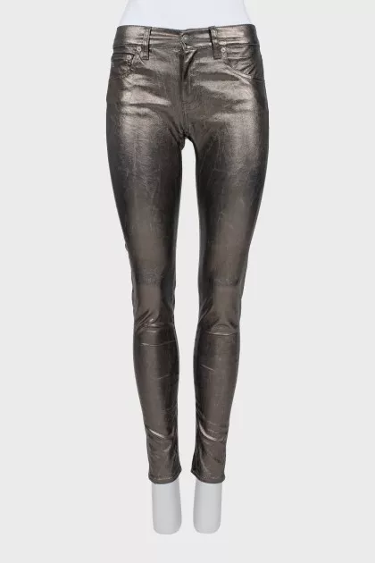 Серые джинсы skinny fit с биркой
