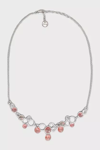 Серебристый комплект из серег и колье