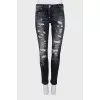 Чорні рвані джинси skinny fit