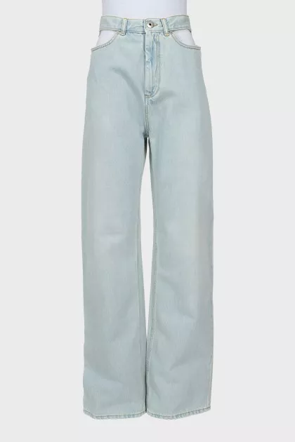 Блакитні джинси wide leg fit