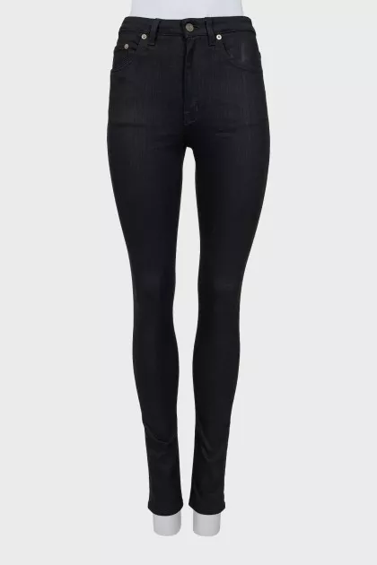 Чорні джинси skinny fit на середній посадці