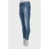 Рвані джинси skinny fit блакитного кольору