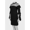 Black dress with mesh top