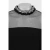 Black dress with mesh top