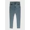 Укорочені джинси skinny fit блакитного кольору