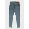Укорочені джинси skinny fit блакитного кольору