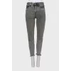 Джинси tapered fit сірого кольору