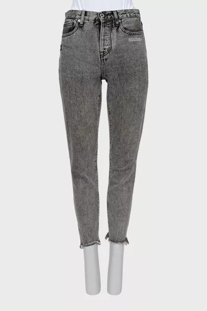 Джинси tapered fit сірого кольору