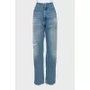 Джинси wide leg fit з рваним ефектом