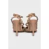 Босоножки Rockstud из бежевой кожи 