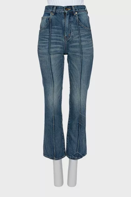 Джинсы straight fit с рельефным швом