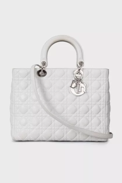 Біла сумка Lady Dior