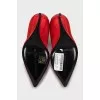 Red stiletto ankle boots