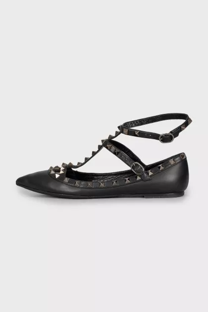 Балетки зі шкіри Rockstud