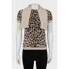Animal print wool t-shirt