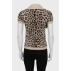 Animal print wool t-shirt
