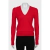 Red wool pullover