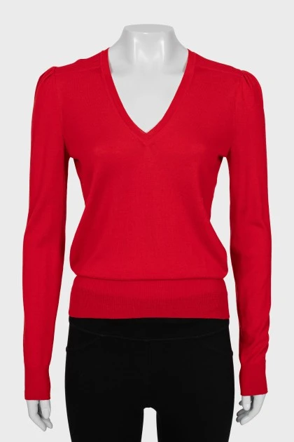 Red wool pullover