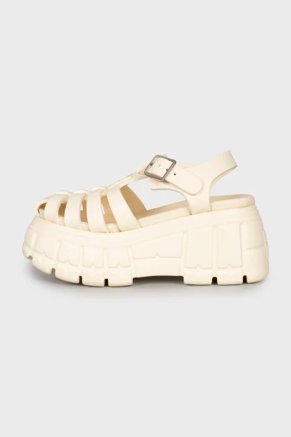 Rubber platform sandals