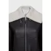 Leather sheepskin coat with belt