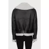 Leather sheepskin coat with belt