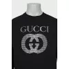 Men's Black Sweatshirt with Rhinestones
