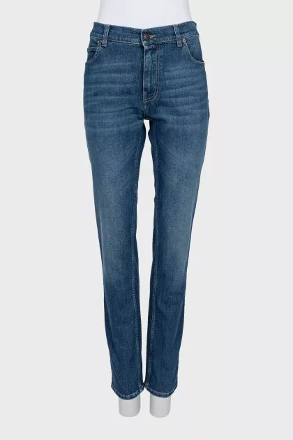 Джинси tapered fit синього кольору