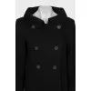 Wool coat with branded buttons