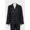 Suit with contrast stitching