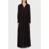 Floor-length silk dress with floral print