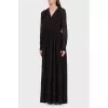 Floor-length silk dress with floral print