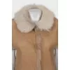 Leather jacket with short sleeves