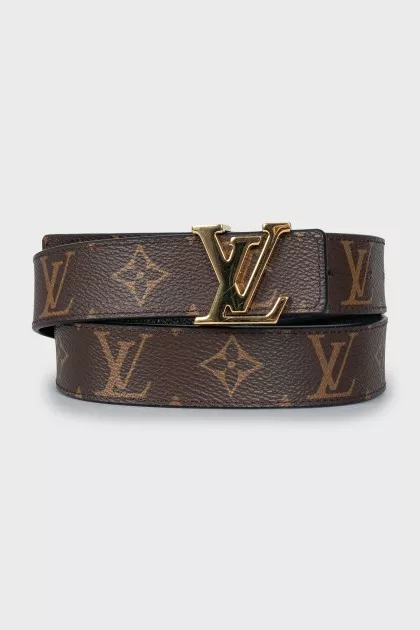 Двосторонній ремінь LV Initiales із канви