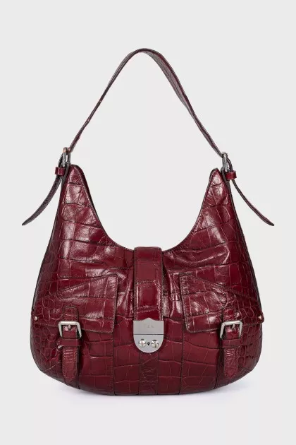 Embossed leather shoulder bag