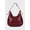 Embossed leather shoulder bag