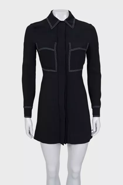 Dress with contrast stitching