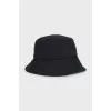 Denim black panama hat with tag
