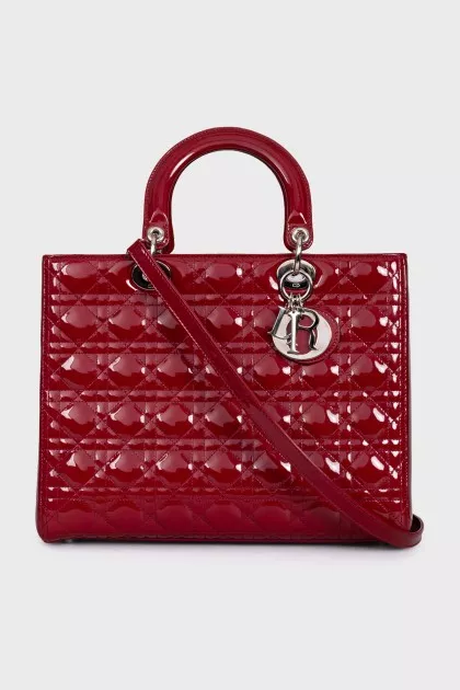 Сумка з лакової шкіри Lady Dior
