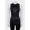 Black sleeveless blouse