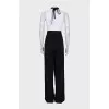 Wool trousers with suspenders