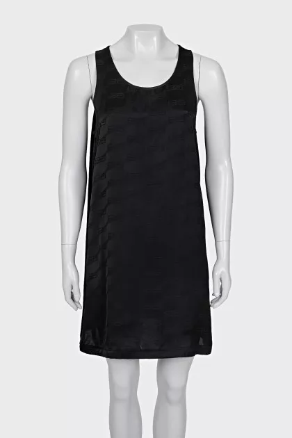 Black dress with brand logo