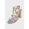 Босоножки с разноцветными ремешками Rockstud