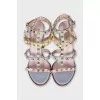 Босоножки с разноцветными ремешками Rockstud