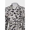 Silk Wrap Dress with Print