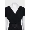 Fitted dress with translucent top